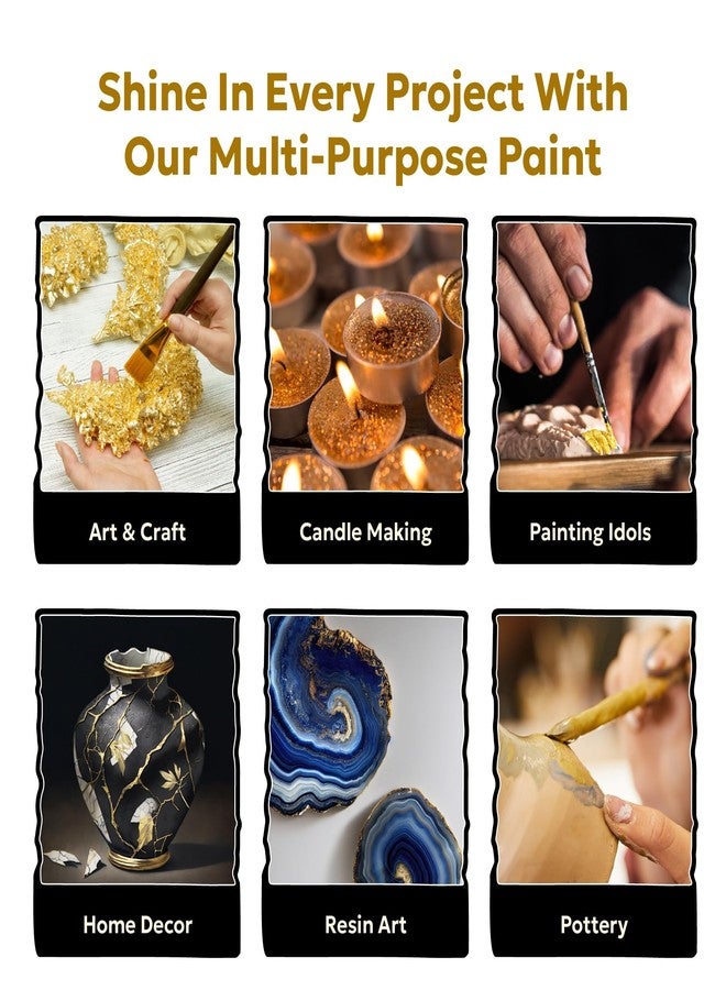 GRANOTONE Venezia Acrylic Metallic Gold Paint 50 ml Non Fading Shimmering with Rich Pigments Non Toxic Colours Ideal for Kids Artist Beginners - Image 5